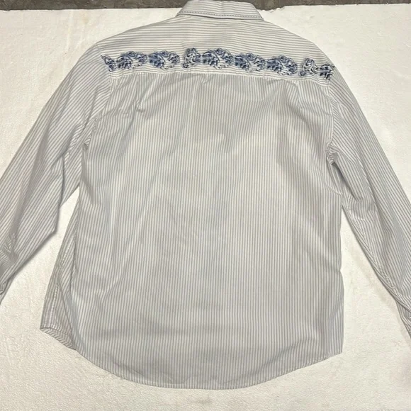 ⭐️ 2 for $15 Pronto Uomo striped long sleeve casual or dress button down - Picture 6 of 7